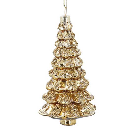 Glass Gold Christmas Tree 13cm *ETA Nov